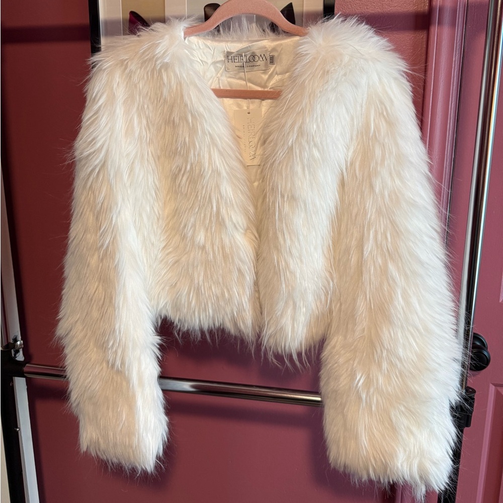 Heirloom Bridal Company Aspen Faux Fur Jacket - White